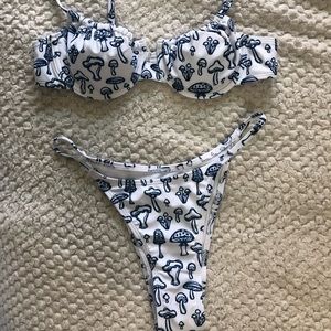 Mushroom print bikini set